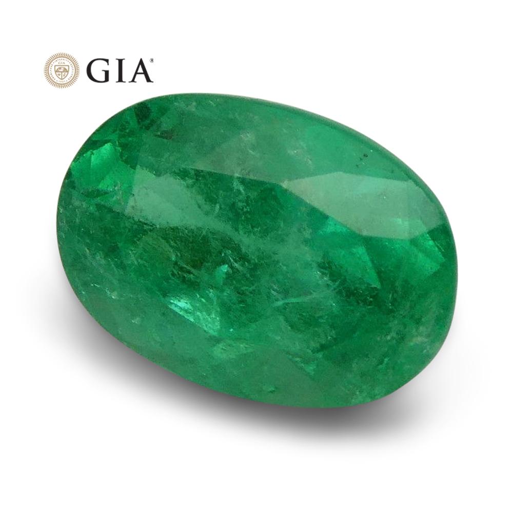 1.45 ct GIA Certified Oval Green Colombian Emerald from SkyJems, premium natural beryl gemstone with rich color and clarity