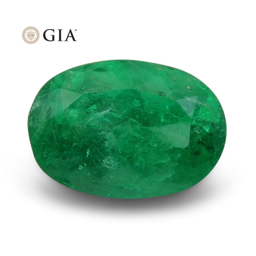 1.45 ct Oval Green Colombian Emerald, GIA Certified Natural Beryl Gemstone from SkyJems Fine Gems Collection