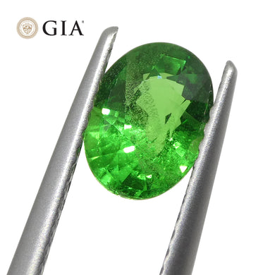 1.3ct Oval Vivid Green Tsavorite Garnet GIA Certified - Skyjems Wholesale Gemstones