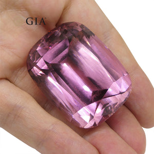243.01ct Cushion Pink Kunzite GIA Certified - Skyjems Wholesale Gemstones