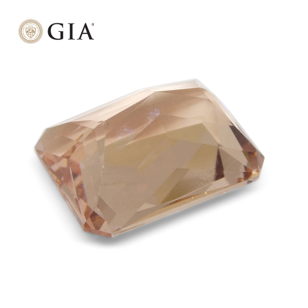 24.65ct Octagonal Orangy Pink Morganite GIA Certified - Skyjems Wholesale Gemstones