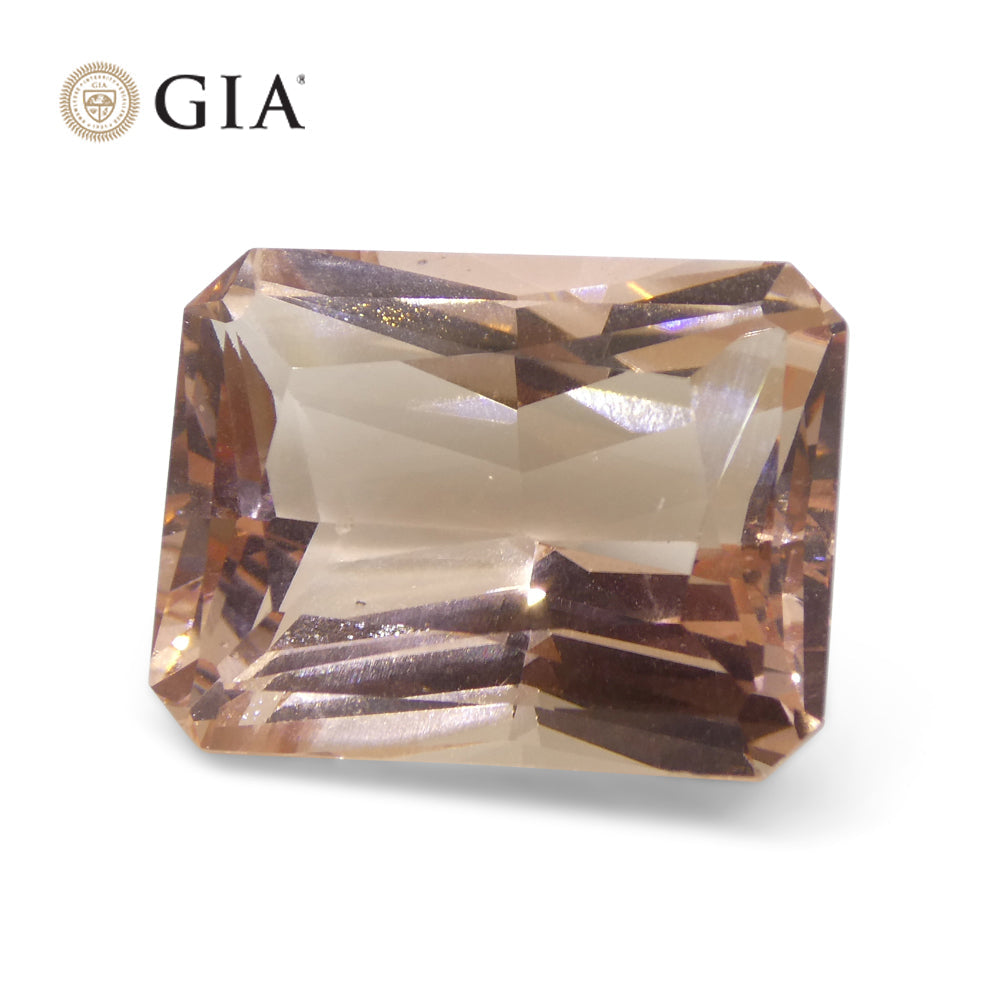 24.65ct Octagonal Orangy Pink Morganite GIA Certified - Skyjems Wholesale Gemstones