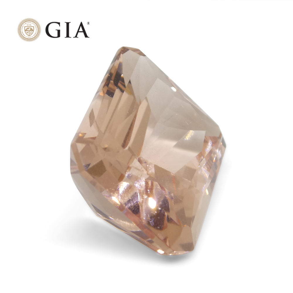 24.65ct Octagonal Orangy Pink Morganite GIA Certified - Skyjems Wholesale Gemstones