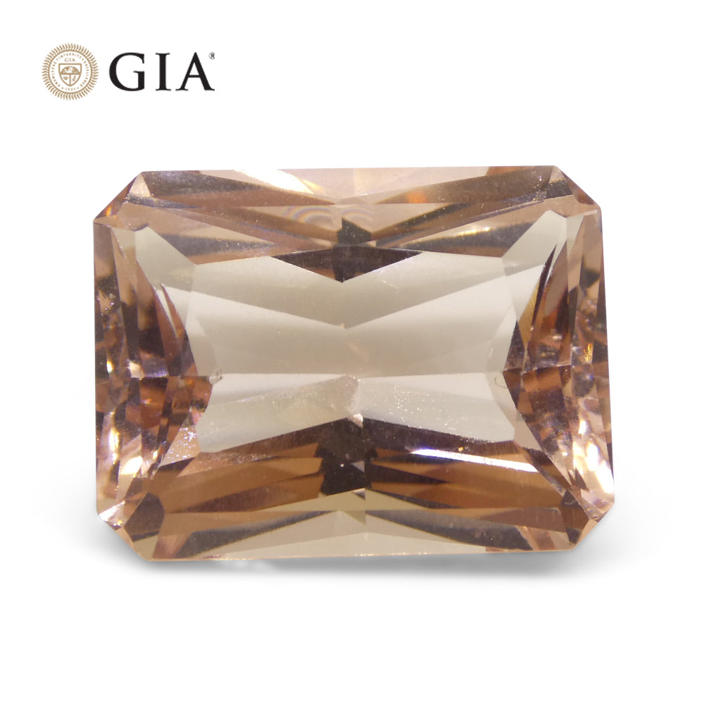 24.65ct Octagonal Orangy Pink Morganite GIA Certified