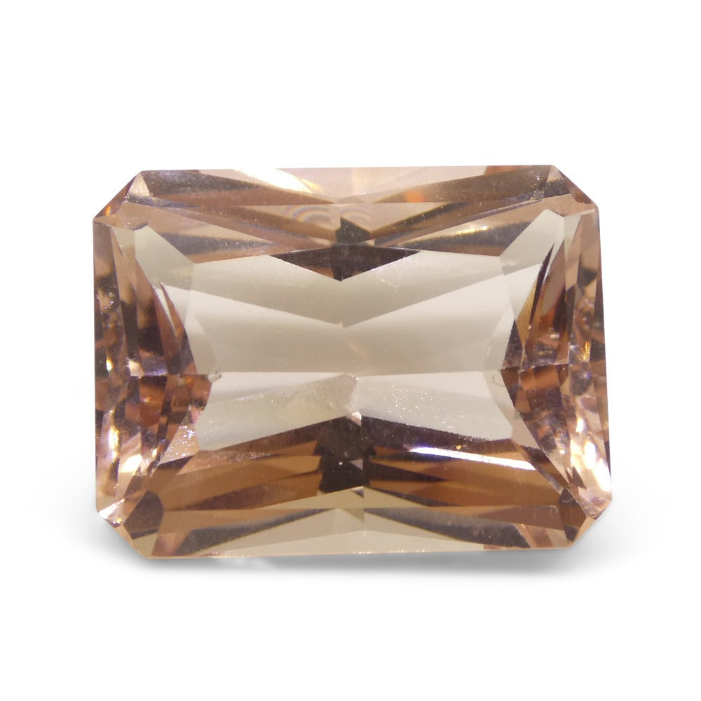 24.65ct Octagonal Orangy Pink Morganite GIA Certified - Skyjems Wholesale Gemstones