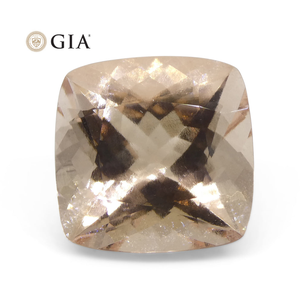 7.16ct Cushion Pink-Orange Morganite GIA Certified - Skyjems Wholesale Gemstones