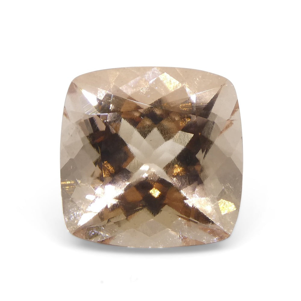 7.16ct Cushion Pink-Orange Morganite GIA Certified - Skyjems Wholesale Gemstones