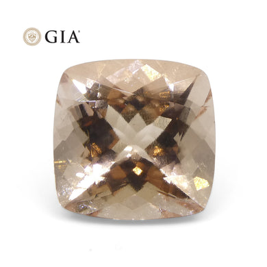 7.16ct Cushion Pink-Orange Morganite GIA Certified - Skyjems Wholesale Gemstones