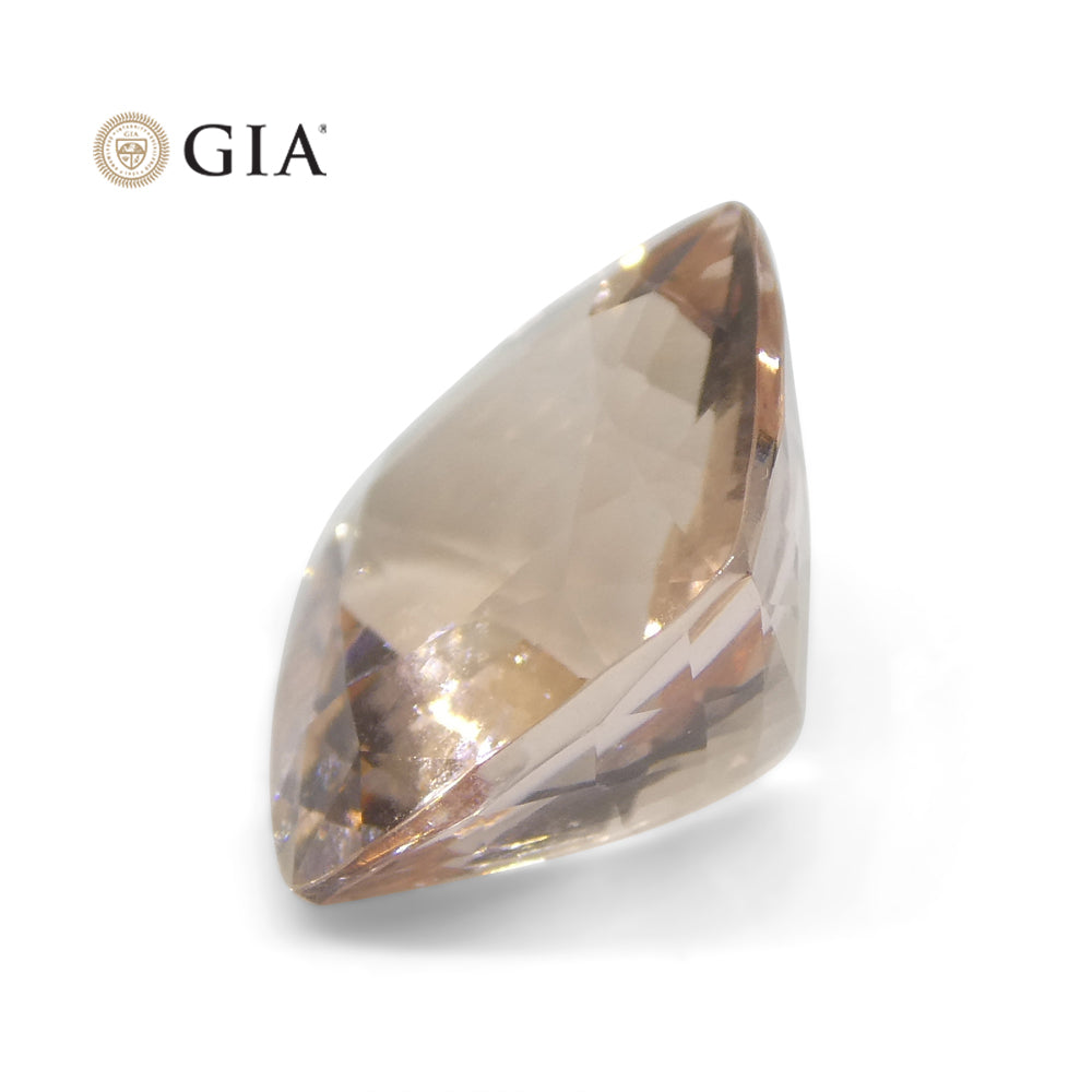 7.16ct Cushion Pink-Orange Morganite GIA Certified - Skyjems Wholesale Gemstones