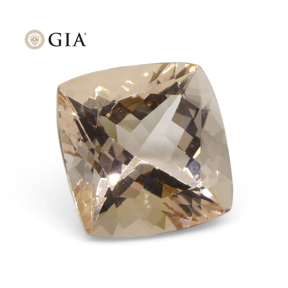 6.27ct Cushion Pink-Orange Morganite GIA Certified - Skyjems Wholesale Gemstones