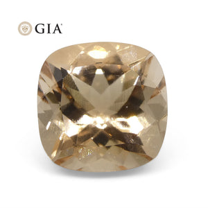 6.8ct Cushion Pinkish Orange Morganite GIA Certified - Skyjems Wholesale Gemstones