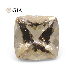 6.49ct Cushion Pinkish Orange Morganite GIA Certified - Skyjems Wholesale Gemstones