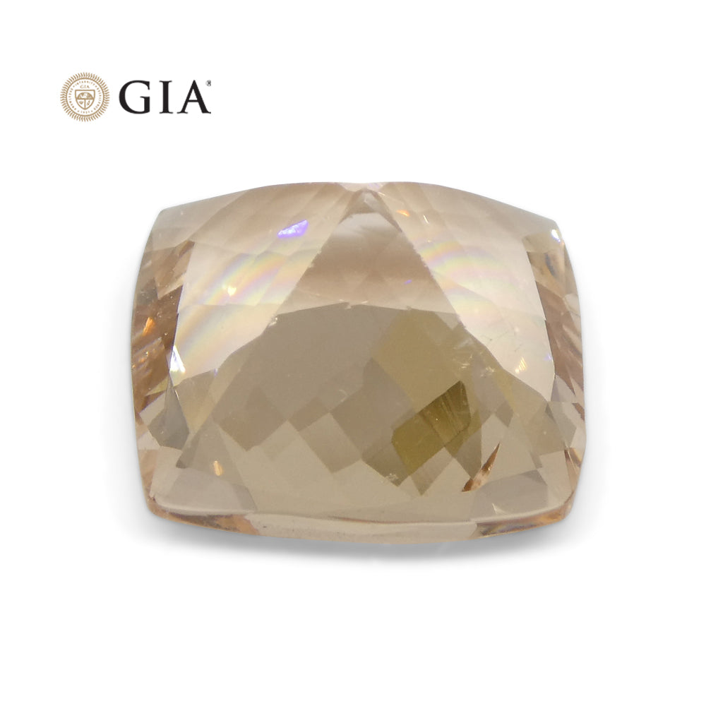 6.49ct Cushion Pinkish Orange Morganite GIA Certified - Skyjems Wholesale Gemstones