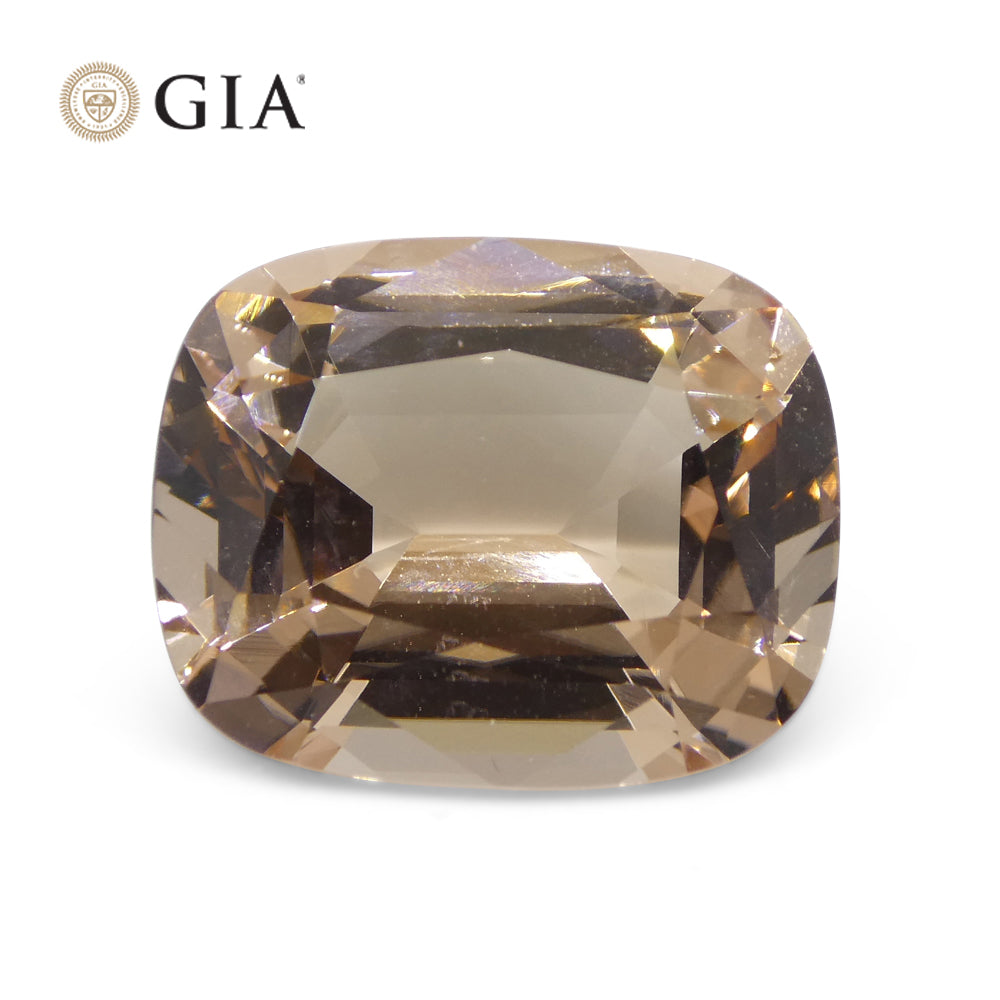 11.42ct Cushion Pinkish Orange Morganite GIA Certified - Skyjems Wholesale Gemstones