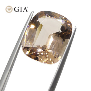 11.42ct Cushion Pinkish Orange Morganite GIA Certified - Skyjems Wholesale Gemstones