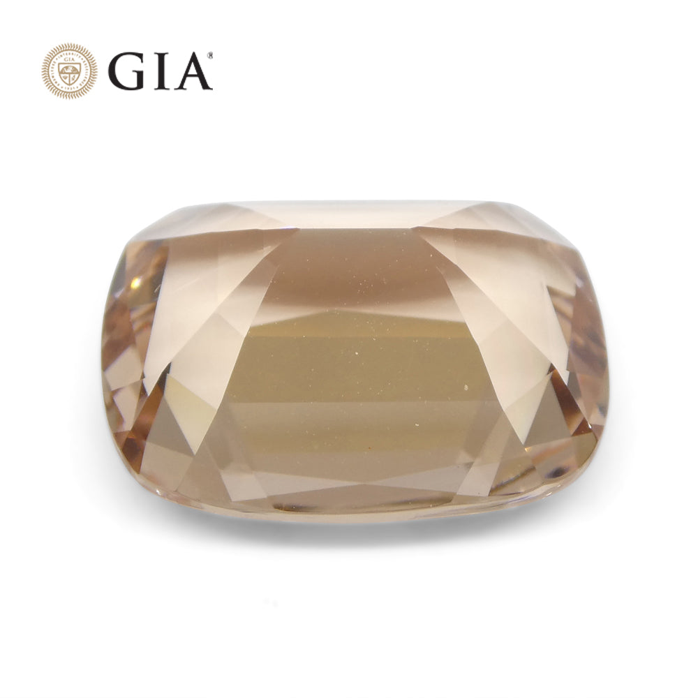 11.42ct Cushion Pinkish Orange Morganite GIA Certified - Skyjems Wholesale Gemstones