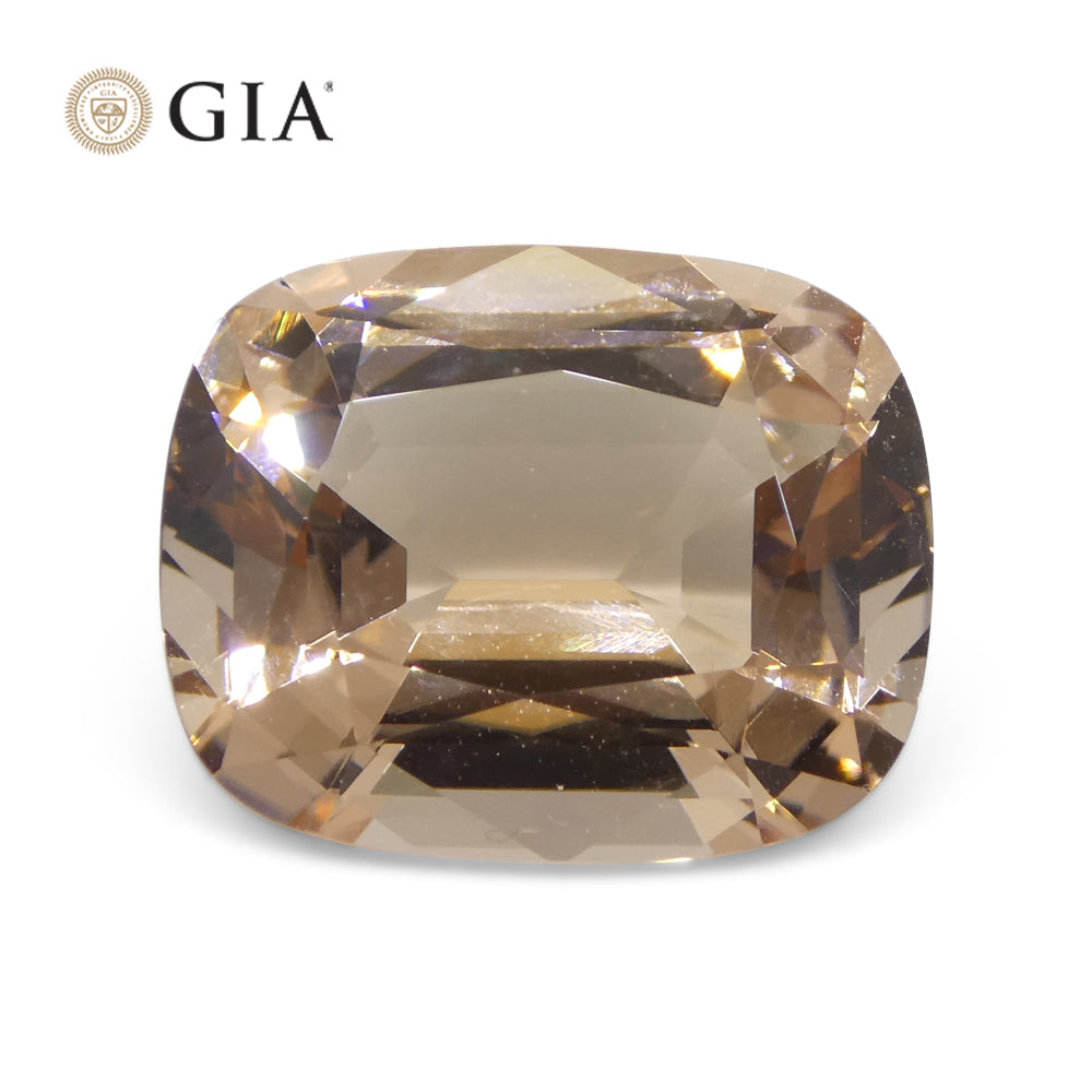 11.42ct Cushion Pinkish Orange Morganite GIA Certified - Skyjems Wholesale Gemstones