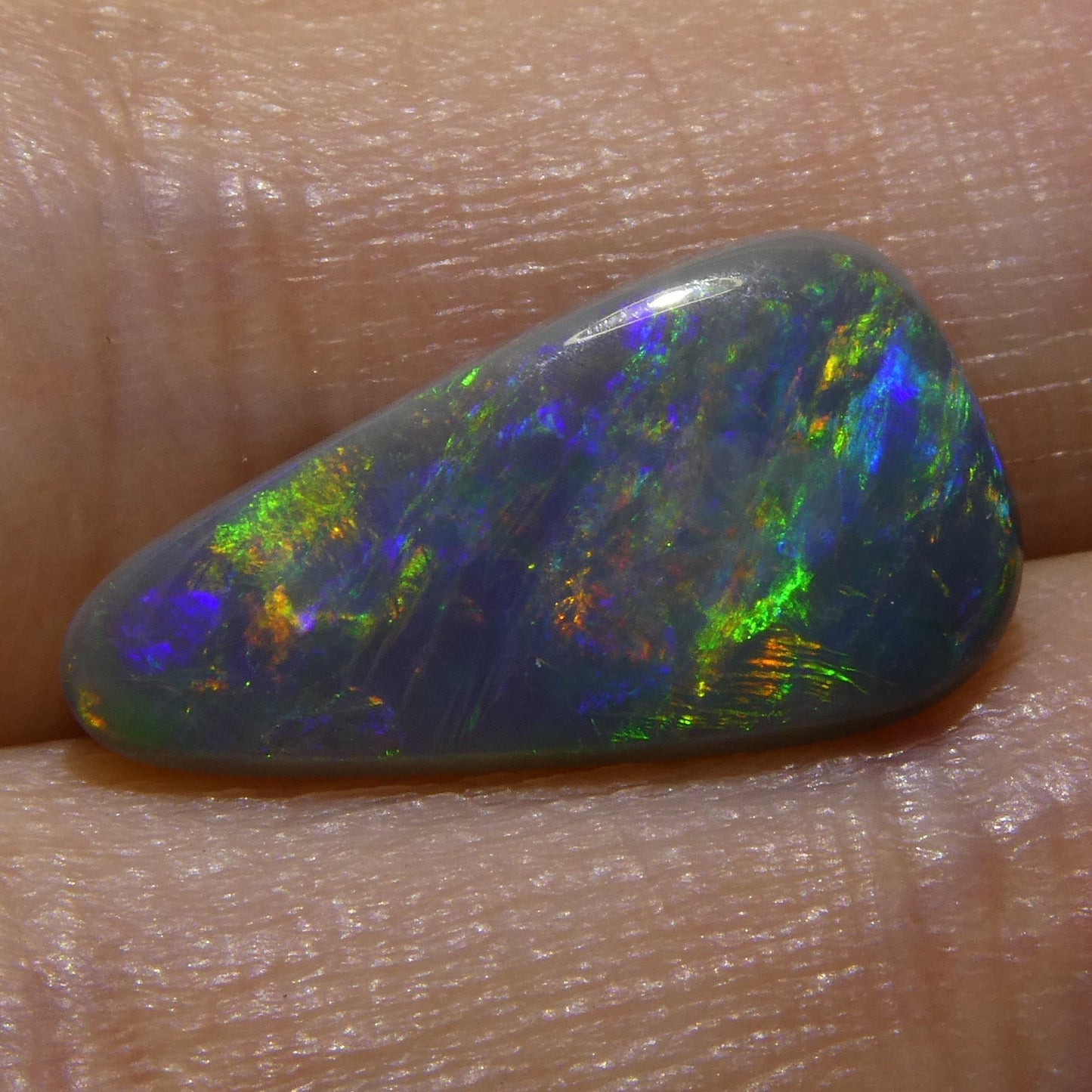 2.07ct Triangular Cabochon Black Opal GIA Certified Australia - Skyjems Wholesale Gemstones