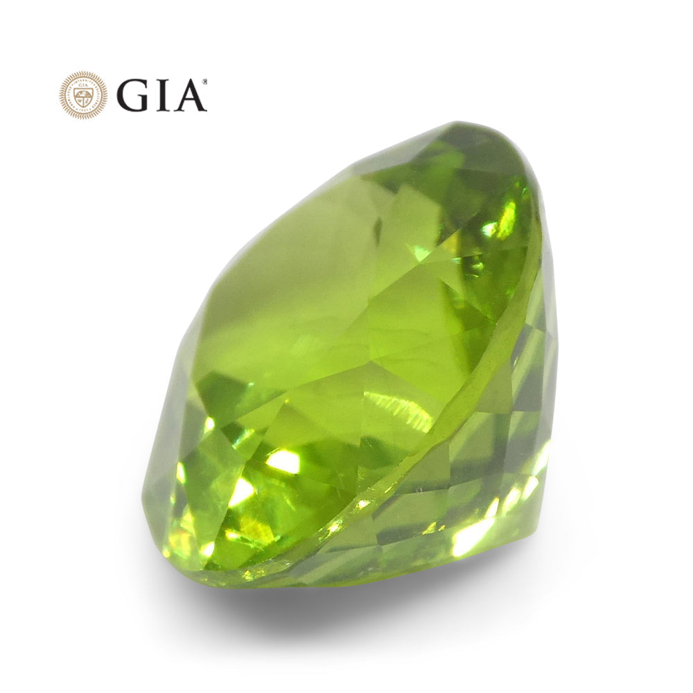 10.47ct Oval Yellowish Green Peridot GIA Certified - Skyjems Wholesale Gemstones