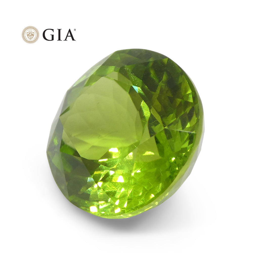 10.47ct Oval Yellowish Green Peridot GIA Certified - Skyjems Wholesale Gemstones