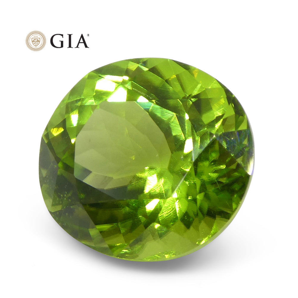 10.47ct Oval Yellowish Green Peridot GIA Certified - Skyjems Wholesale Gemstones