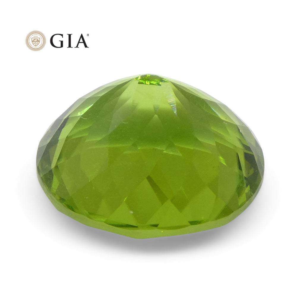 10.47ct Oval Yellowish Green Peridot GIA Certified - Skyjems Wholesale Gemstones