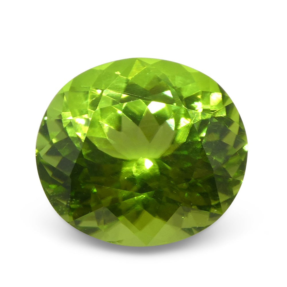 10.47ct Oval Yellowish Green Peridot GIA Certified - Skyjems Wholesale Gemstones