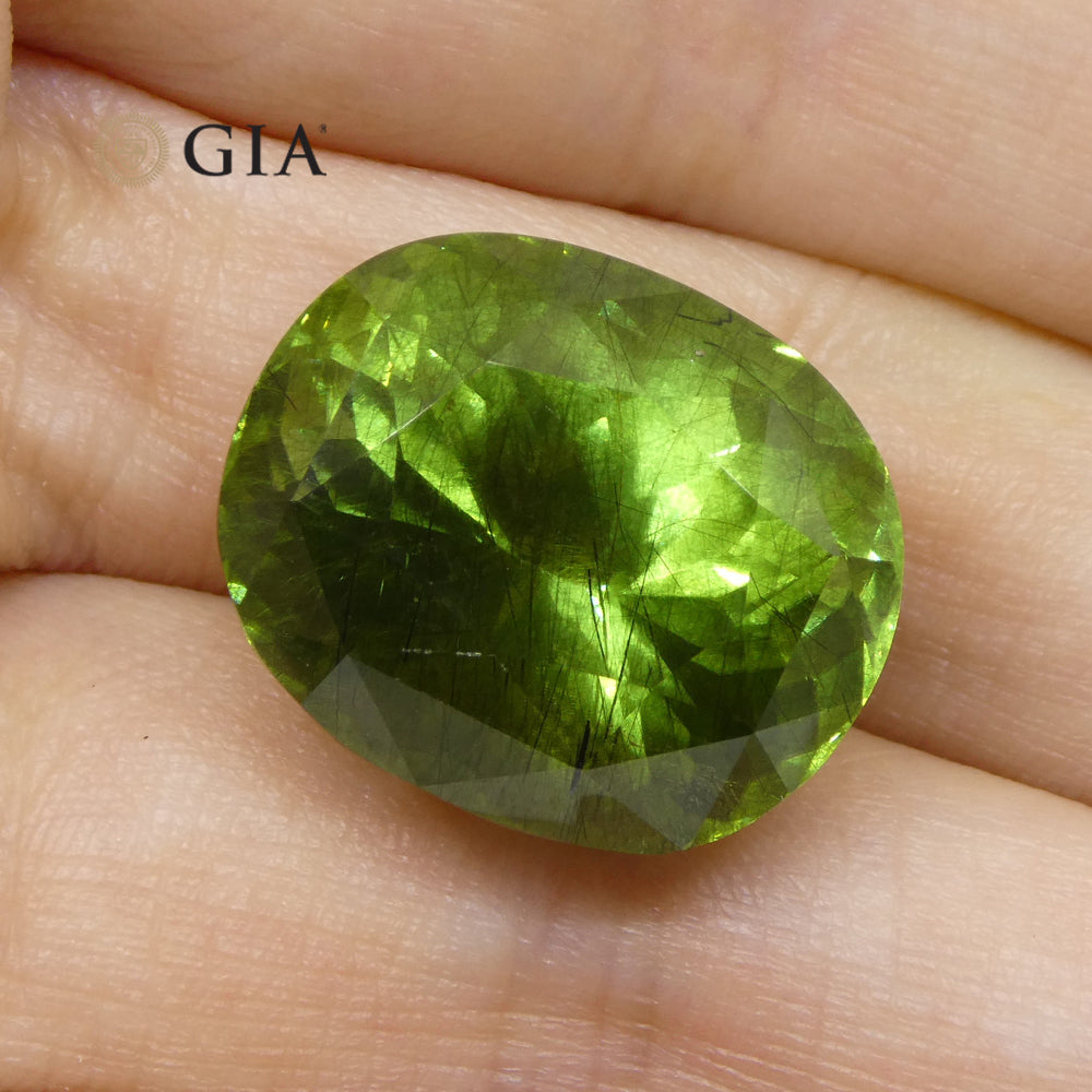 26.84ct Oval Yellowish Green Peridot GIA Certified - Skyjems Wholesale Gemstones