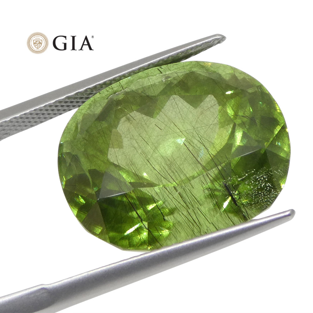 26.84ct Oval Yellowish Green Peridot GIA Certified - Skyjems Wholesale Gemstones