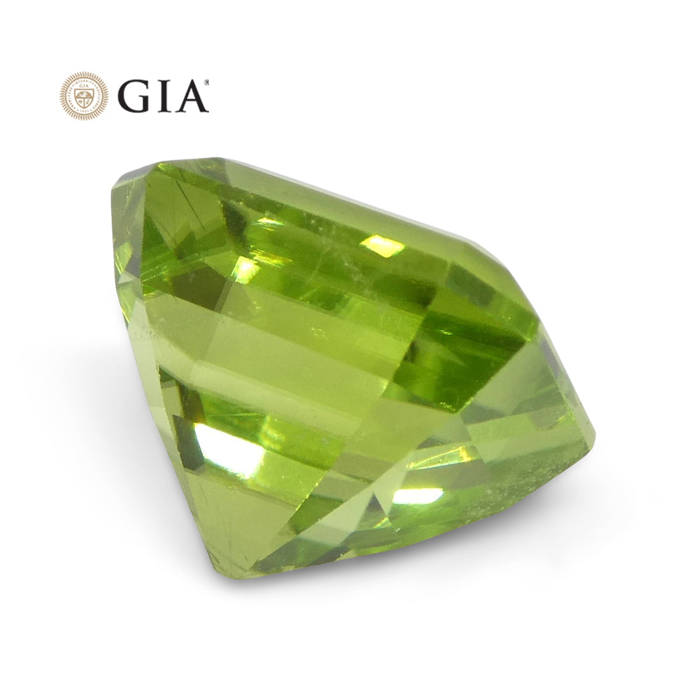 6.64ct Octagonal/Emerald Cut Yellowish Green Peridot GIA Certified - Skyjems Wholesale Gemstones