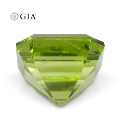 6.64ct Octagonal/Emerald Cut Yellowish Green Peridot GIA Certified