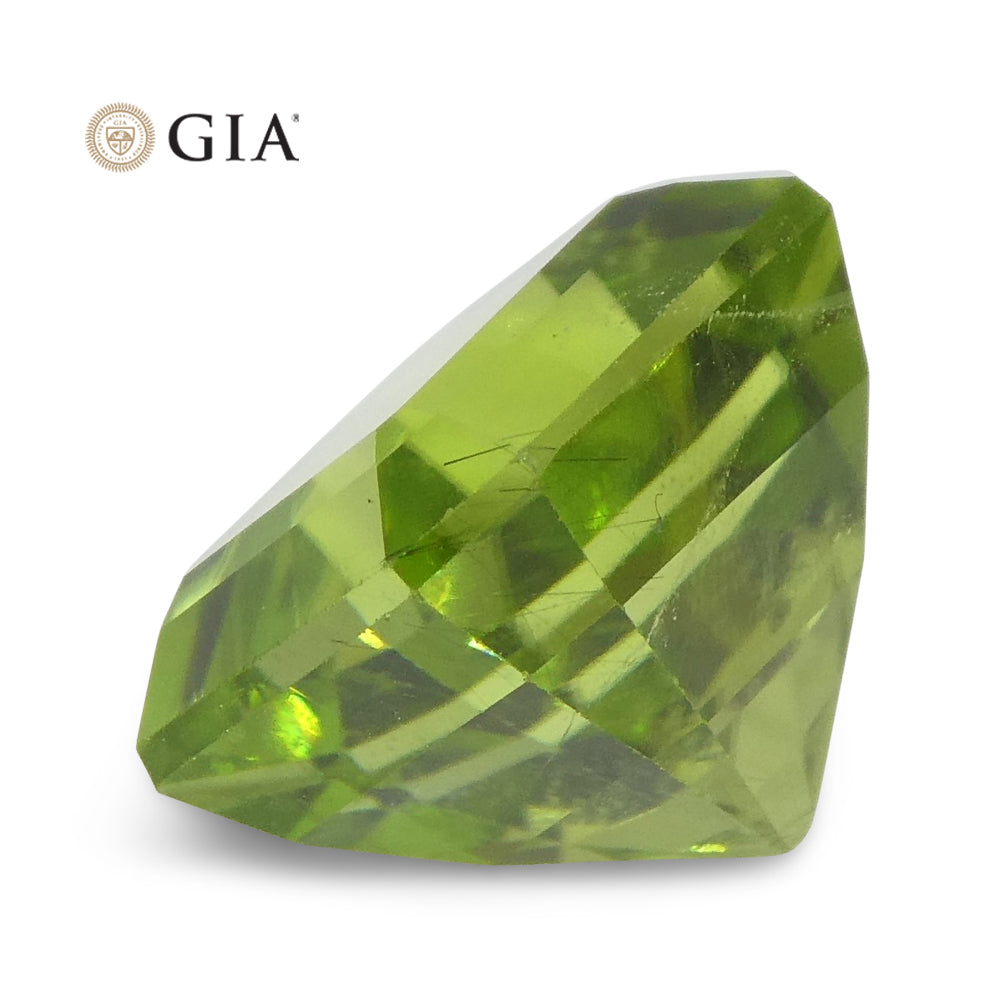 6.64ct Octagonal/Emerald Cut Yellowish Green Peridot GIA Certified - Skyjems Wholesale Gemstones