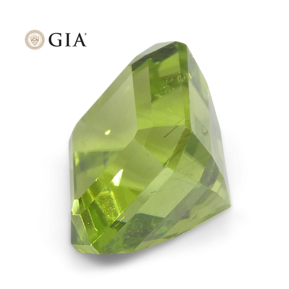 6.64ct Octagonal/Emerald Cut Yellowish Green Peridot GIA Certified - Skyjems Wholesale Gemstones