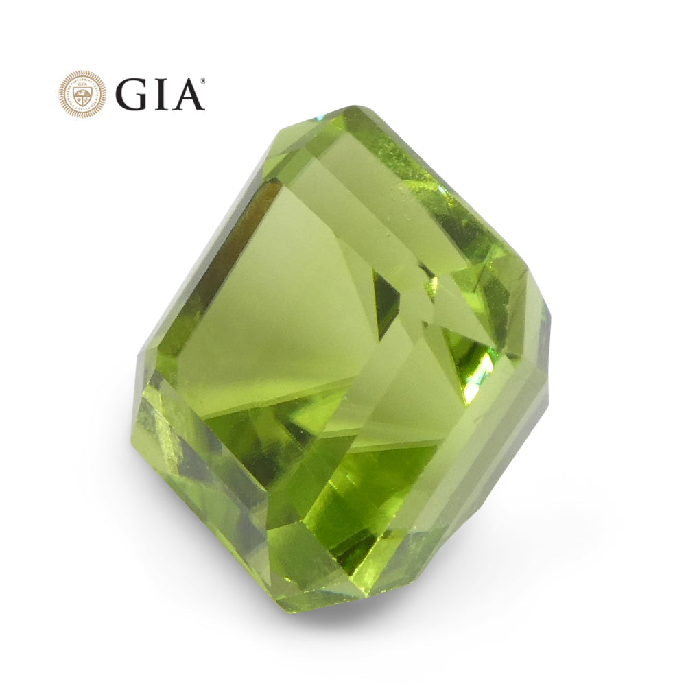 6.64ct Octagonal/Emerald Cut Yellowish Green Peridot GIA Certified - Skyjems Wholesale Gemstones