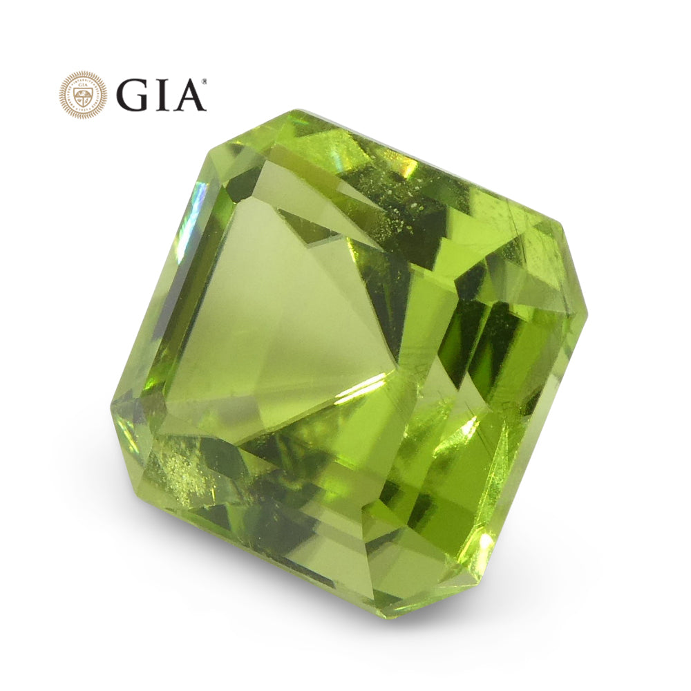 6.64ct Octagonal/Emerald Cut Yellowish Green Peridot GIA Certified - Skyjems Wholesale Gemstones