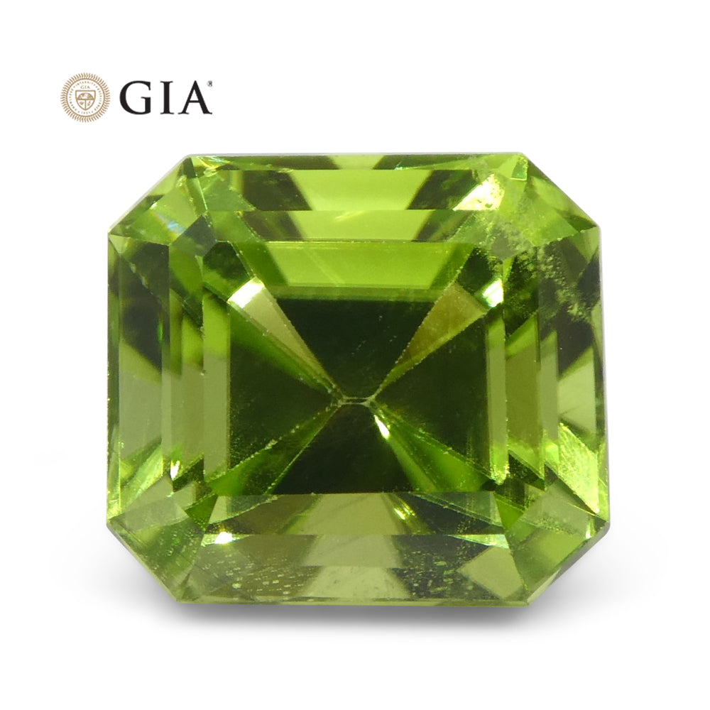6.64ct Octagonal/Emerald Cut Yellowish Green Peridot GIA Certified - Skyjems Wholesale Gemstones