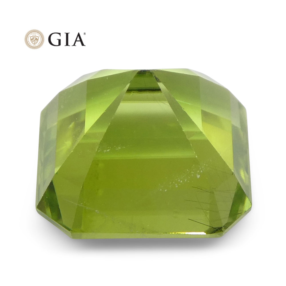 6.64ct Octagonal/Emerald Cut Yellowish Green Peridot GIA Certified - Skyjems Wholesale Gemstones