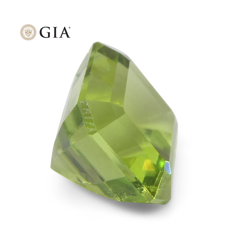 6.64ct Octagonal/Emerald Cut Yellowish Green Peridot GIA Certified - Skyjems Wholesale Gemstones