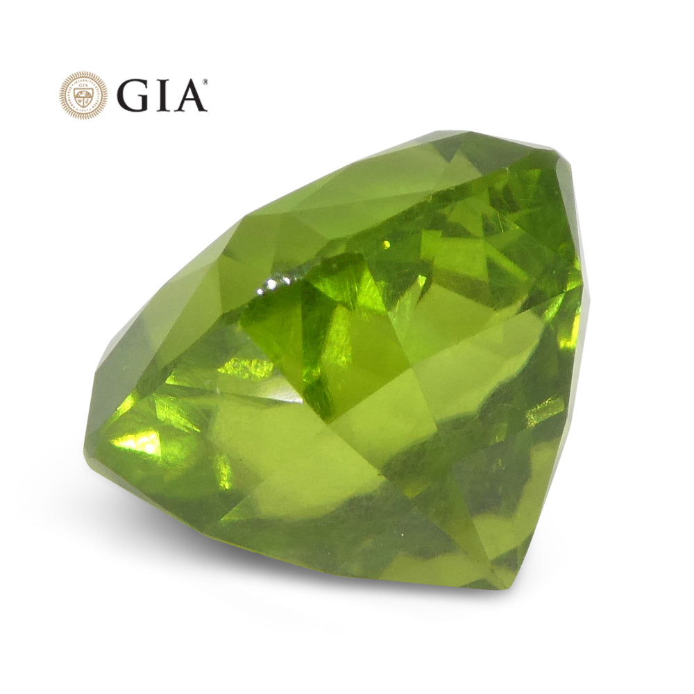 10.5ct Cushion Yellowish Green Peridot GIA Certified - Skyjems Wholesale Gemstones