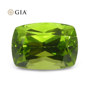 6.92ct Cushion Yellowish Green Peridot GIA Certified - Skyjems Wholesale Gemstones