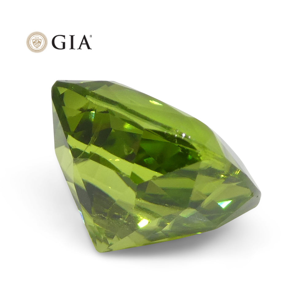 6.88ct Cushion Yellowish Green Peridot GIA Certified - Skyjems Wholesale Gemstones