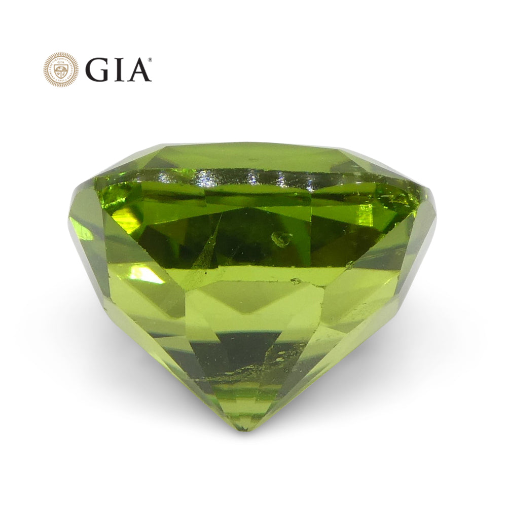 6.88ct Cushion Yellowish Green Peridot GIA Certified - Skyjems Wholesale Gemstones