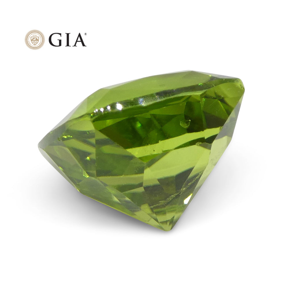 6.88ct Cushion Yellowish Green Peridot GIA Certified - Skyjems Wholesale Gemstones