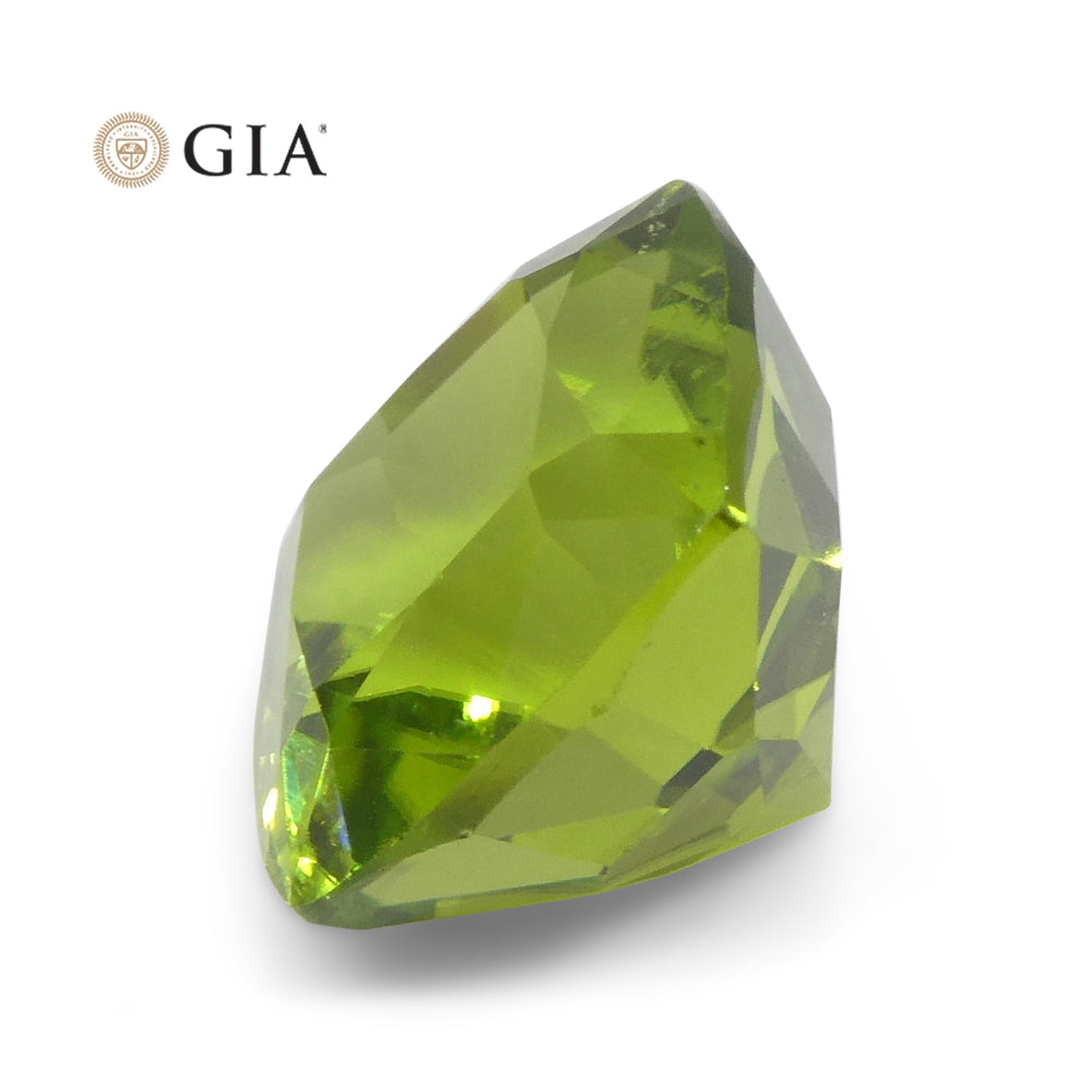 6.88ct Cushion Yellowish Green Peridot GIA Certified - Skyjems Wholesale Gemstones