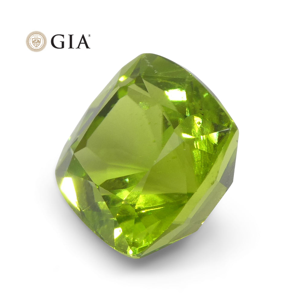 6.88ct Cushion Yellowish Green Peridot GIA Certified - Skyjems Wholesale Gemstones