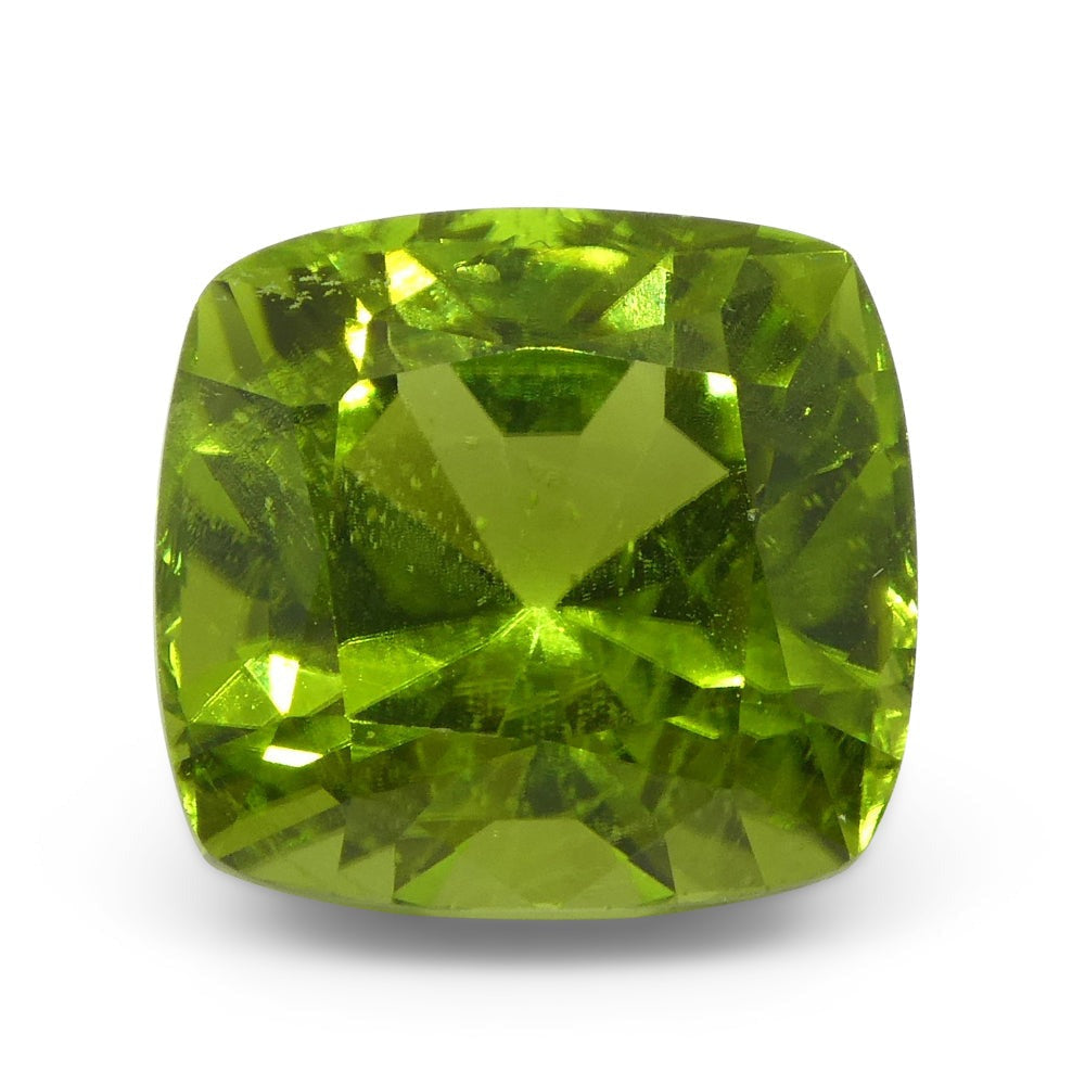 6.88ct Cushion Yellowish Green Peridot GIA Certified - Skyjems Wholesale Gemstones