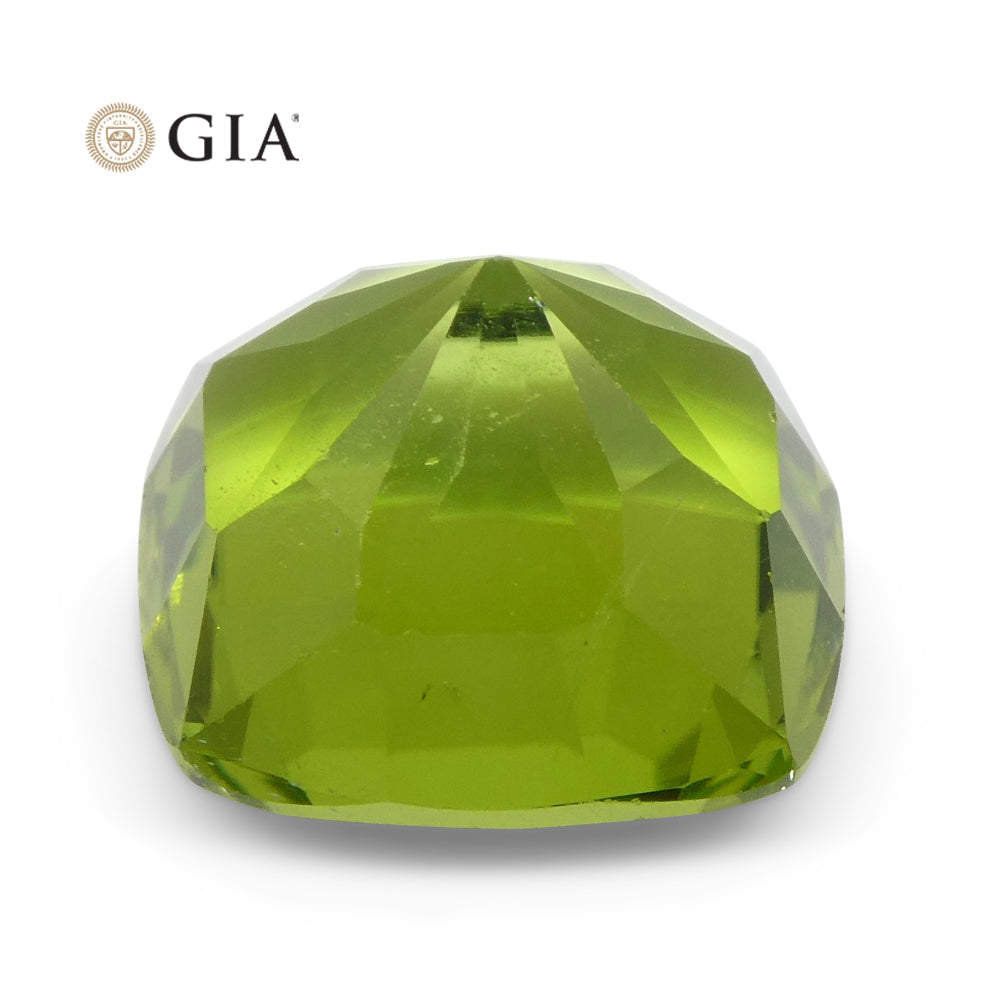 6.88ct Cushion Yellowish Green Peridot GIA Certified - Skyjems Wholesale Gemstones