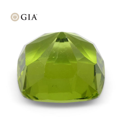 6.88ct Cushion Yellowish Green Peridot GIA Certified