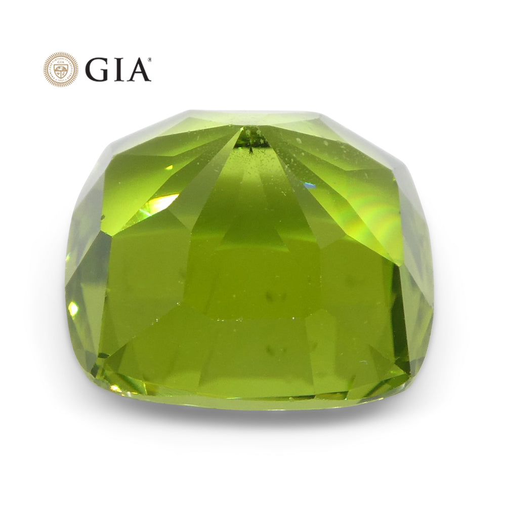 6.88ct Cushion Yellowish Green Peridot GIA Certified - Skyjems Wholesale Gemstones