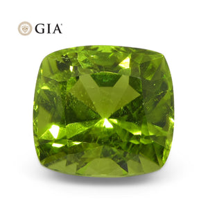 6.88ct Cushion Yellowish Green Peridot GIA Certified - Skyjems Wholesale Gemstones